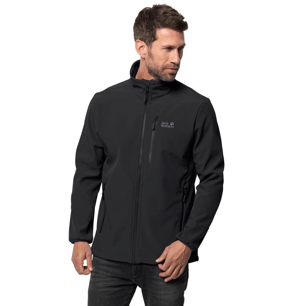 Jack Wolfskin WHIRLWIND Férfi Softshell Kabát Fekete - SEYRUB-190